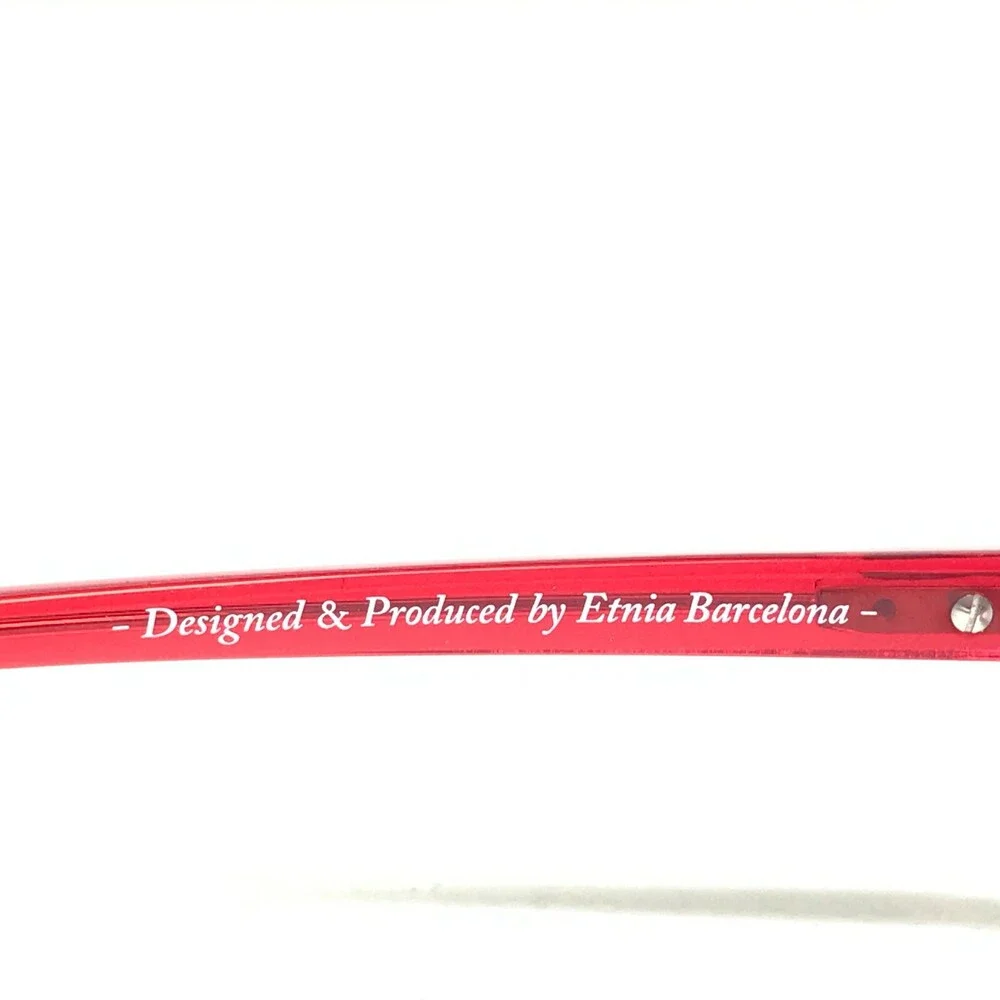 Etnia Barcelona Petite Eyeglasses Frames MELMAC BKRD Black Clear Red 48-15-125